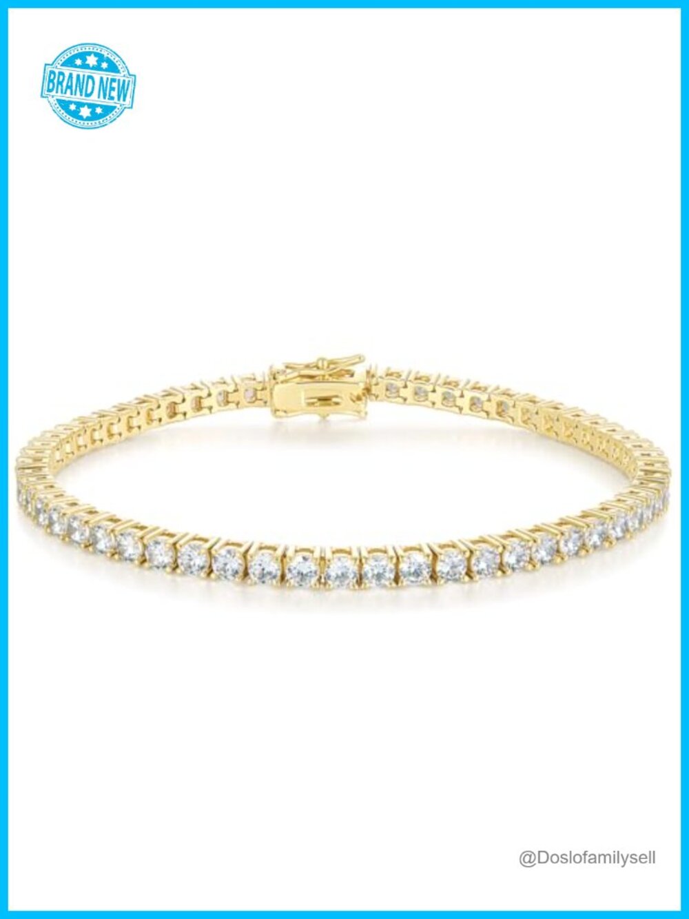 3mm CZ Tennis Bracelet 18K Gold Plated Classic CZ Bracelet for Daily Wear Party